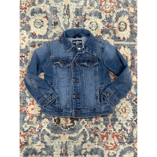 OshKosh Denim Jacket Kids 3T Blue Trucker Button Front EUC0