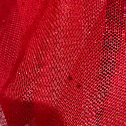 H&M Tulle Skirt Ribbed Dress Girls 6X/7 Red Cotton Blend Holiday Flawed*7