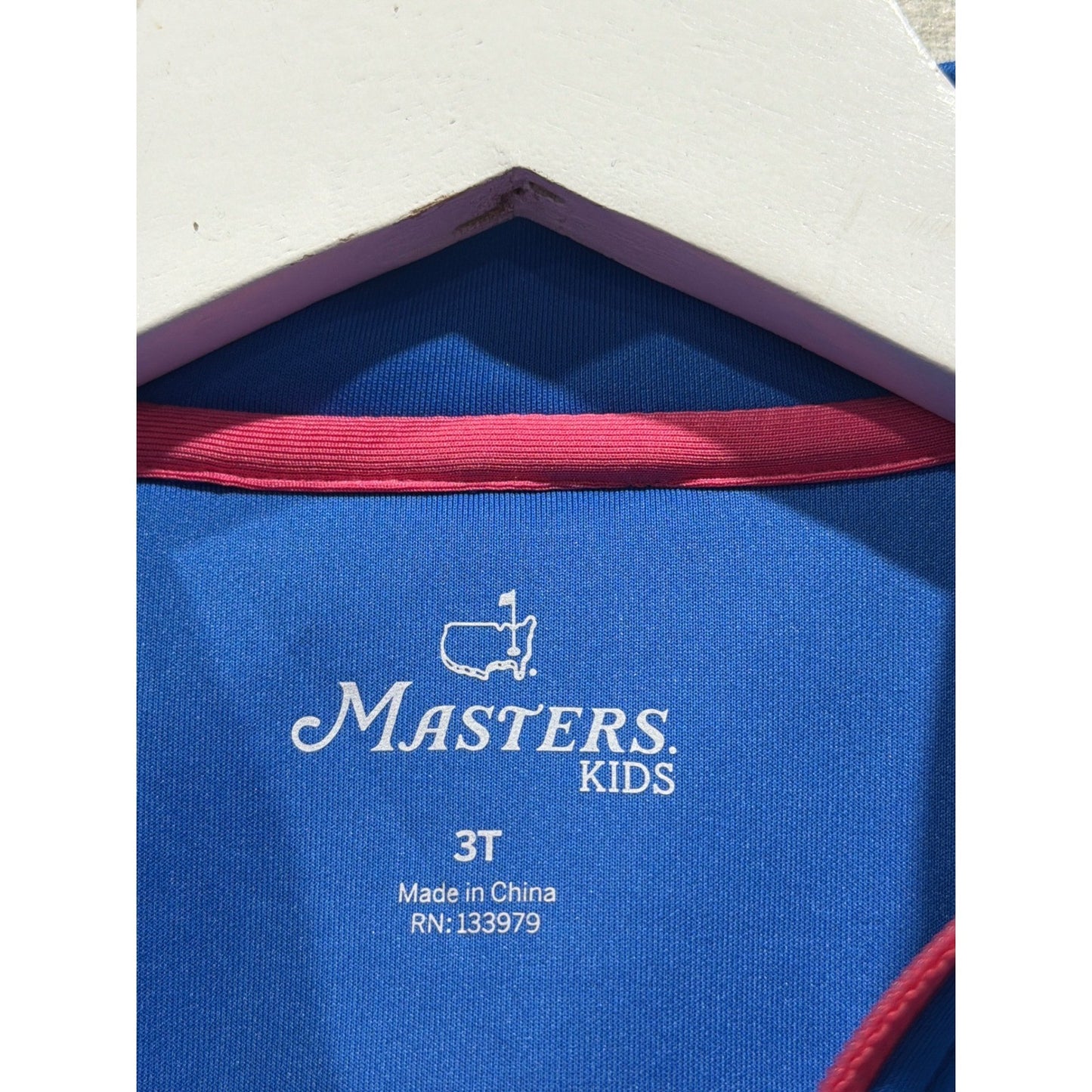 Masters Quarter Zip Pullover Kids 3T Blue Pink Piping Golfcore EUC2
