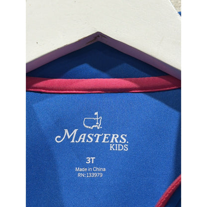 Masters Quarter Zip Pullover Kids 3T Blue Pink Piping Golfcore EUC2