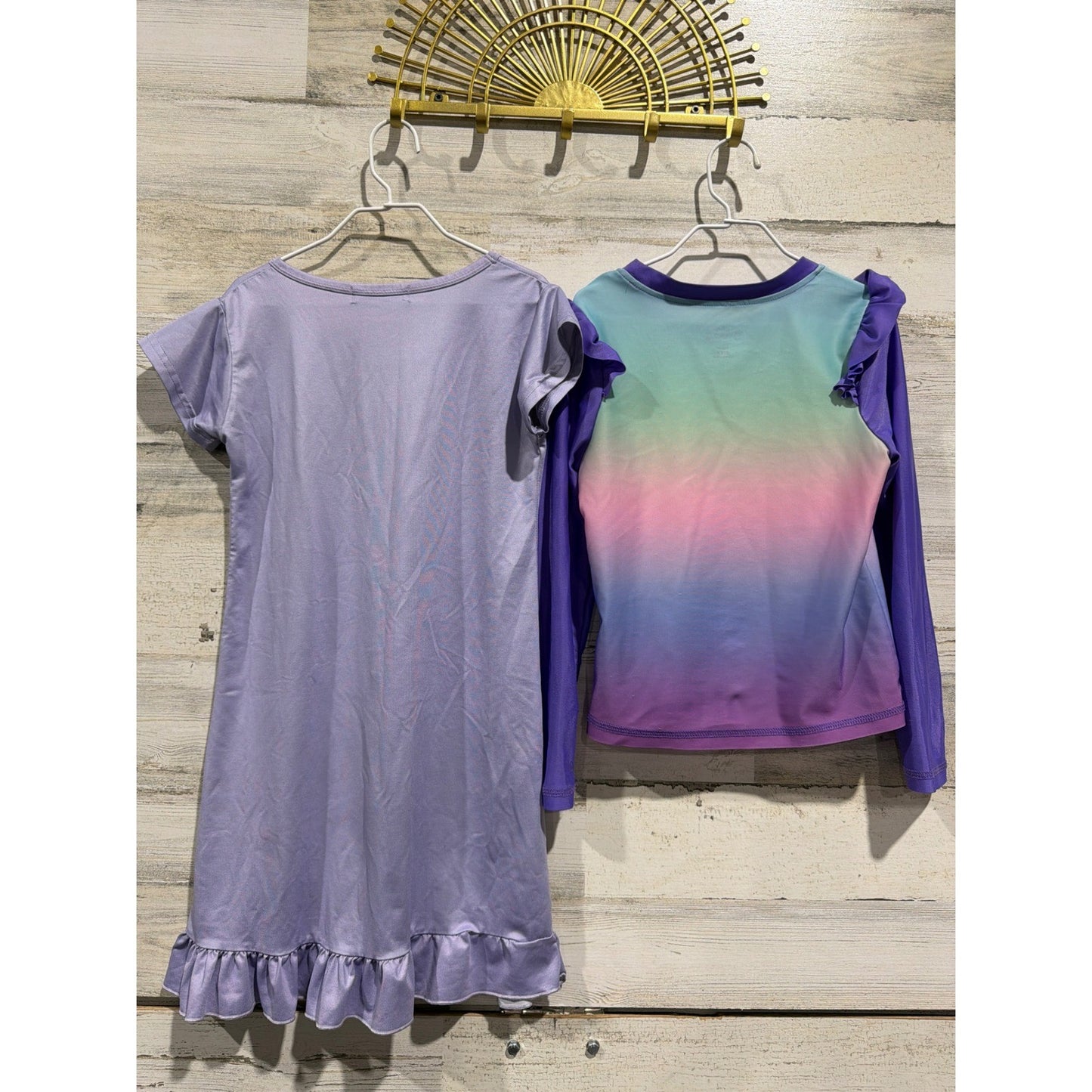 Disney Little Mermaid Nightgown Rash Guard Girls 6/130 Purple Ariel EUC4