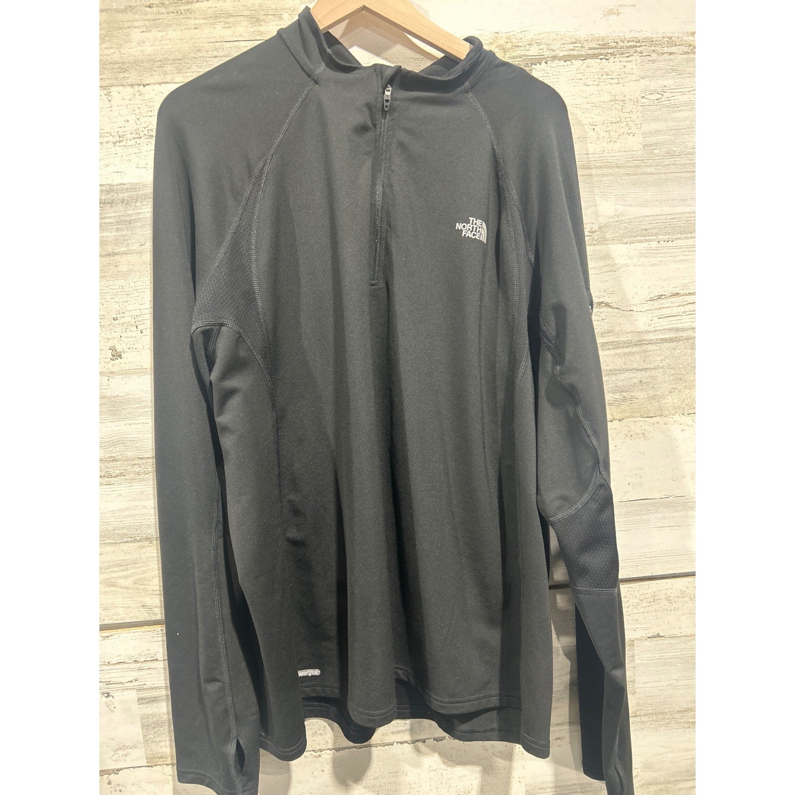 The North Face 1/4 Zip Pullover Mens XXL Black VaporWick Hiking Gorpcore EUC0