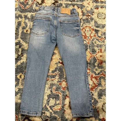 Zara Skinny Jeans Kids Size 4-5 Light Blue Denim Adjustable Waist EUC1