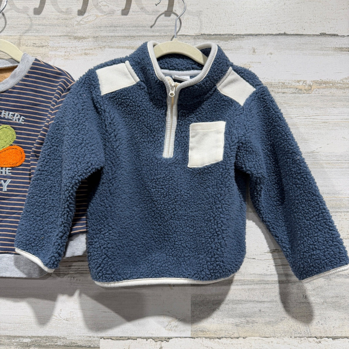 Baby Essentials Petit Lem Long Sleeve Bundle Boys 24M Blue Striped Fall EUC4