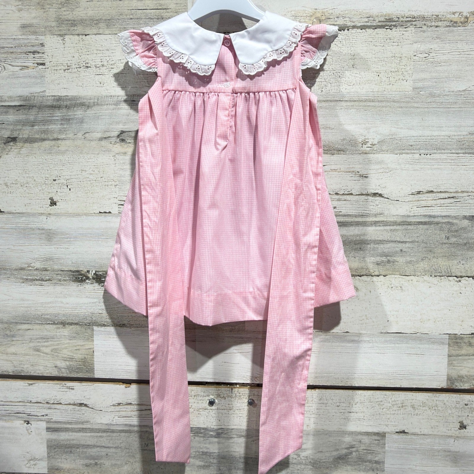 The Beaufort Bonnet Company Dress Girls 4T Pink Gingham Preppy *Flawed5