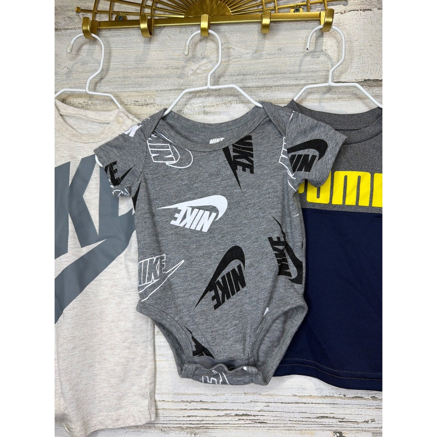 Nike Puma Baby Boy Bundle NB-9M Red Grey Tan Navy Sporty Athleisure EUC4