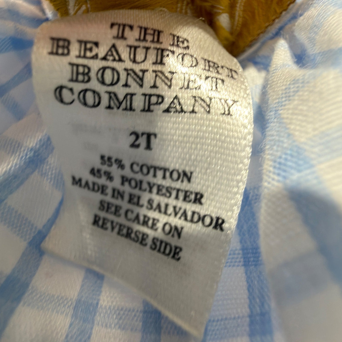 The Beaufort Bonnet Company Gingham Dress Set Girls 2T Blue Cotton Classic EUC3