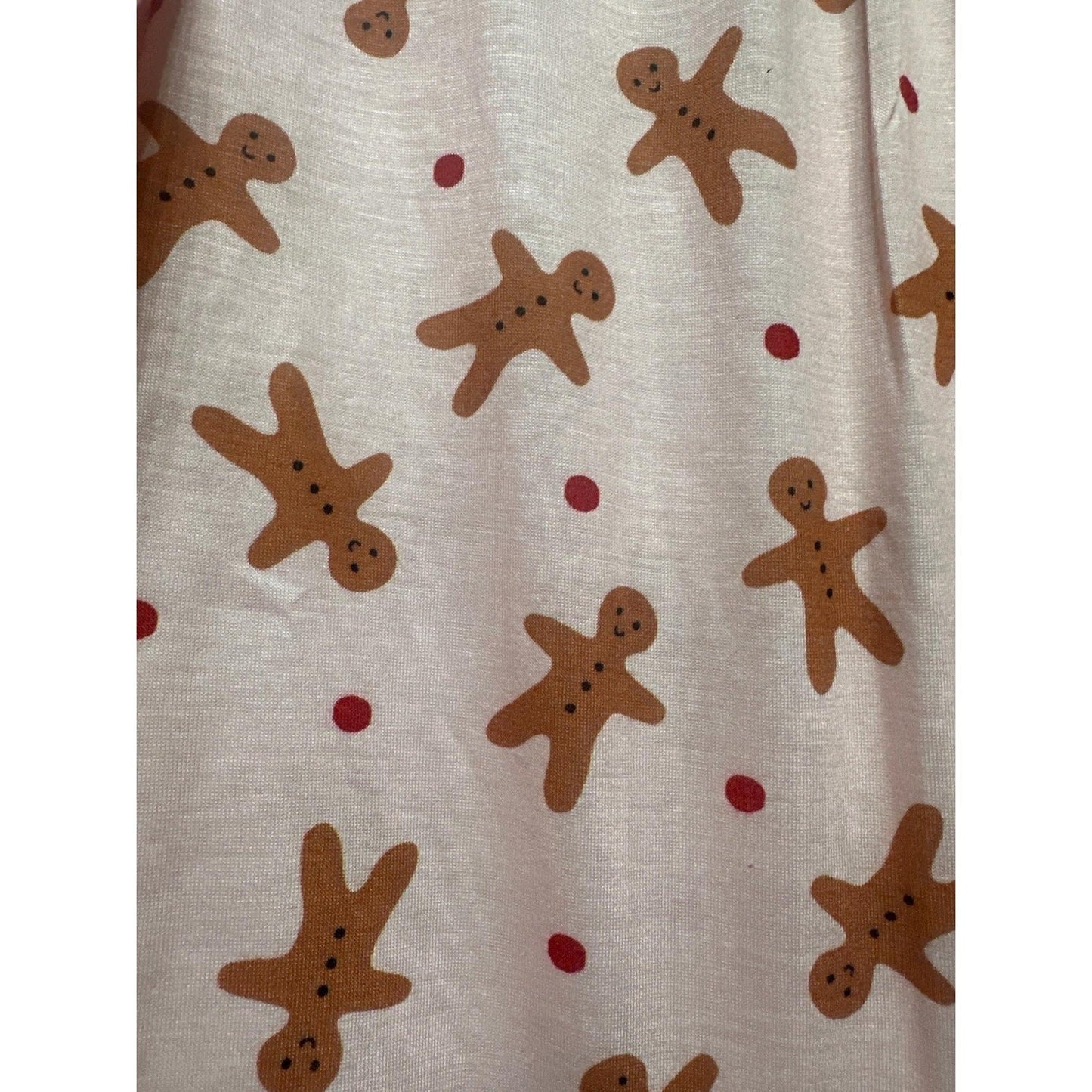Hanna Andersson Nightgown Girls 10 Pink Gingerbread Man Holiday EUC2