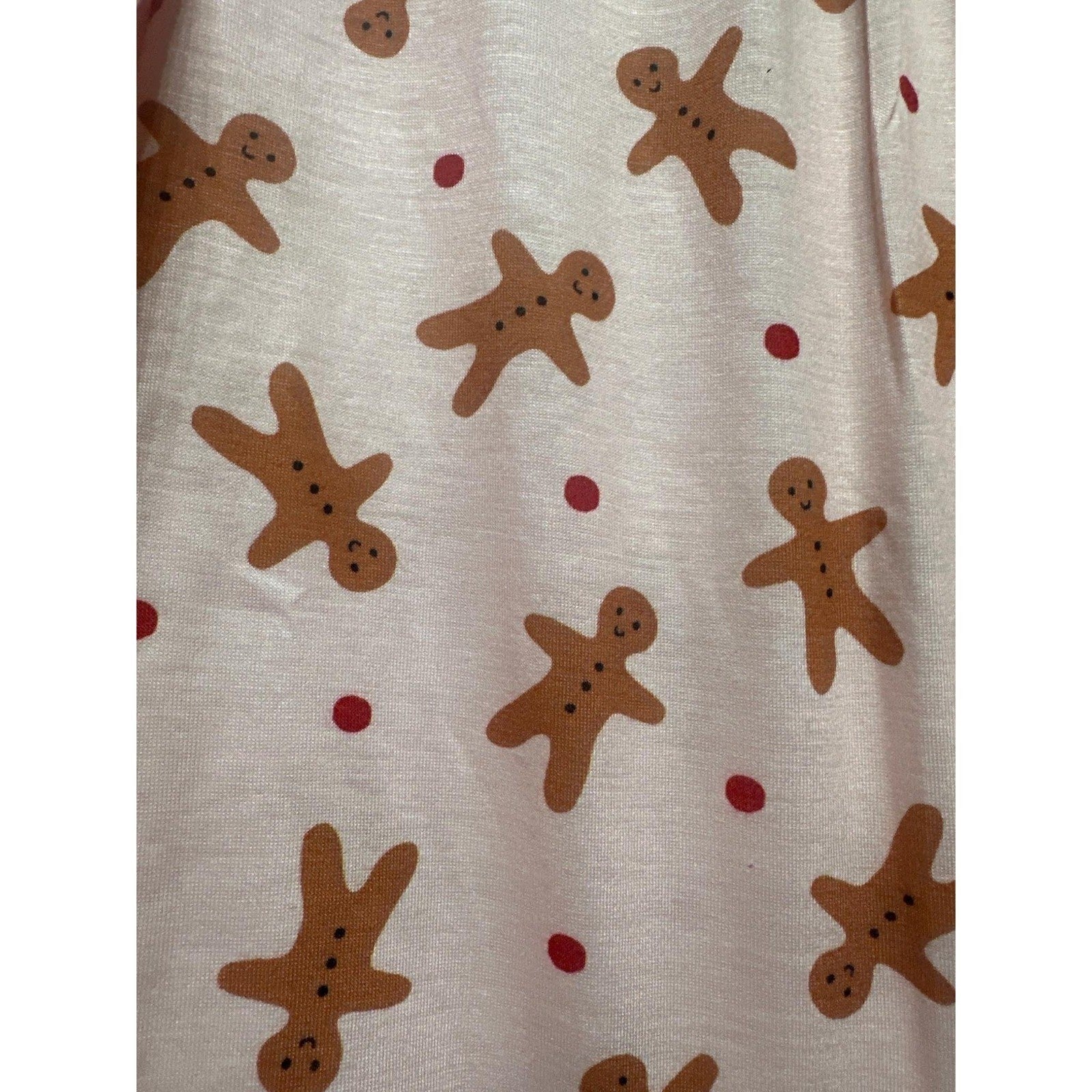 Hanna Andersson Nightgown Girls 10 Pink Gingerbread Man Holiday EUC2