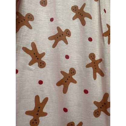 Hanna Andersson Nightgown Girls 10 Pink Gingerbread Man Holiday EUC2