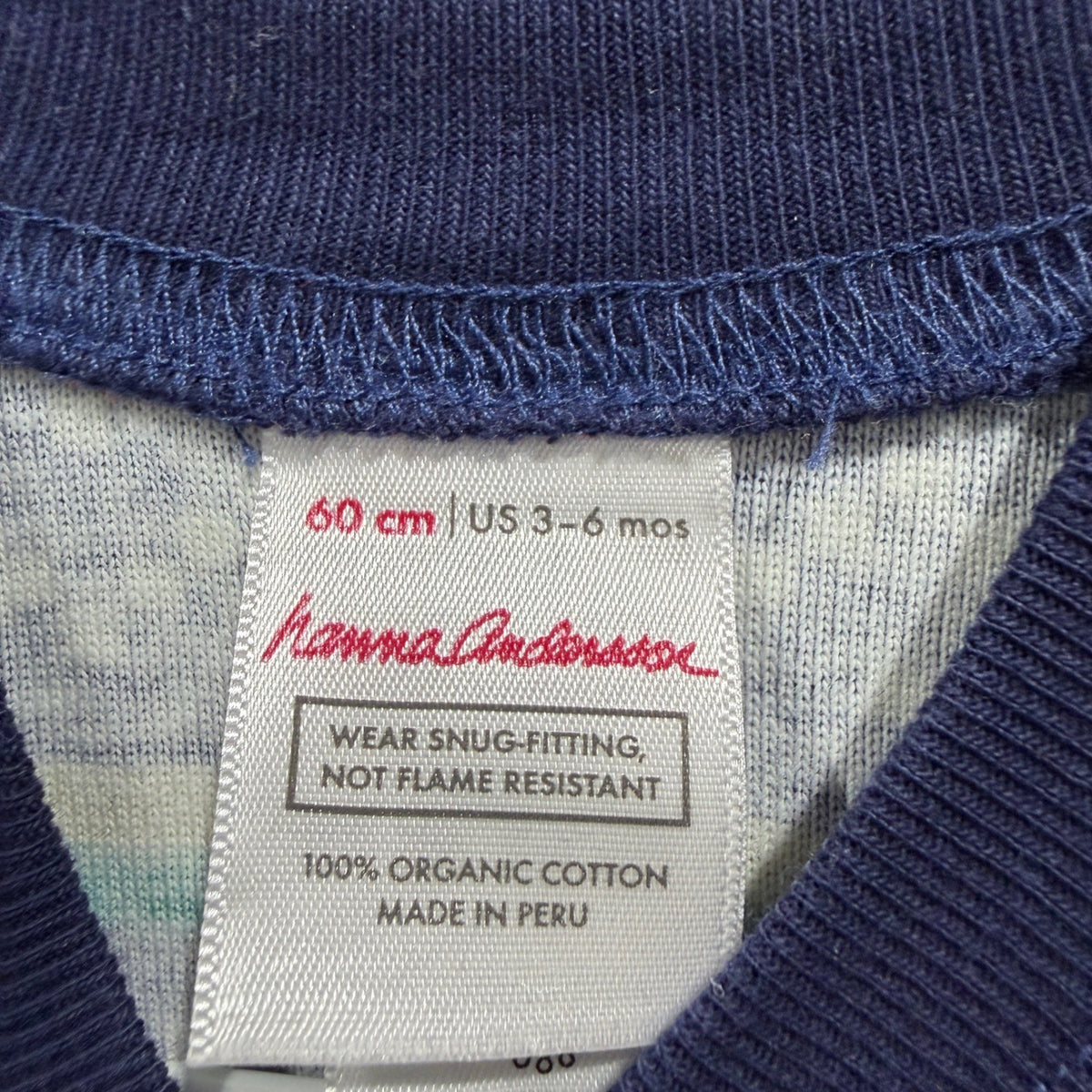 Hanna Andersson Moon and Back Sleepers Kids 3-6M Navy Cotton Holiday EUC3