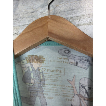 Little Sleepies Sleeper Boys 6-12M Blue Star Wars Bamboo Mandalorian EUC2