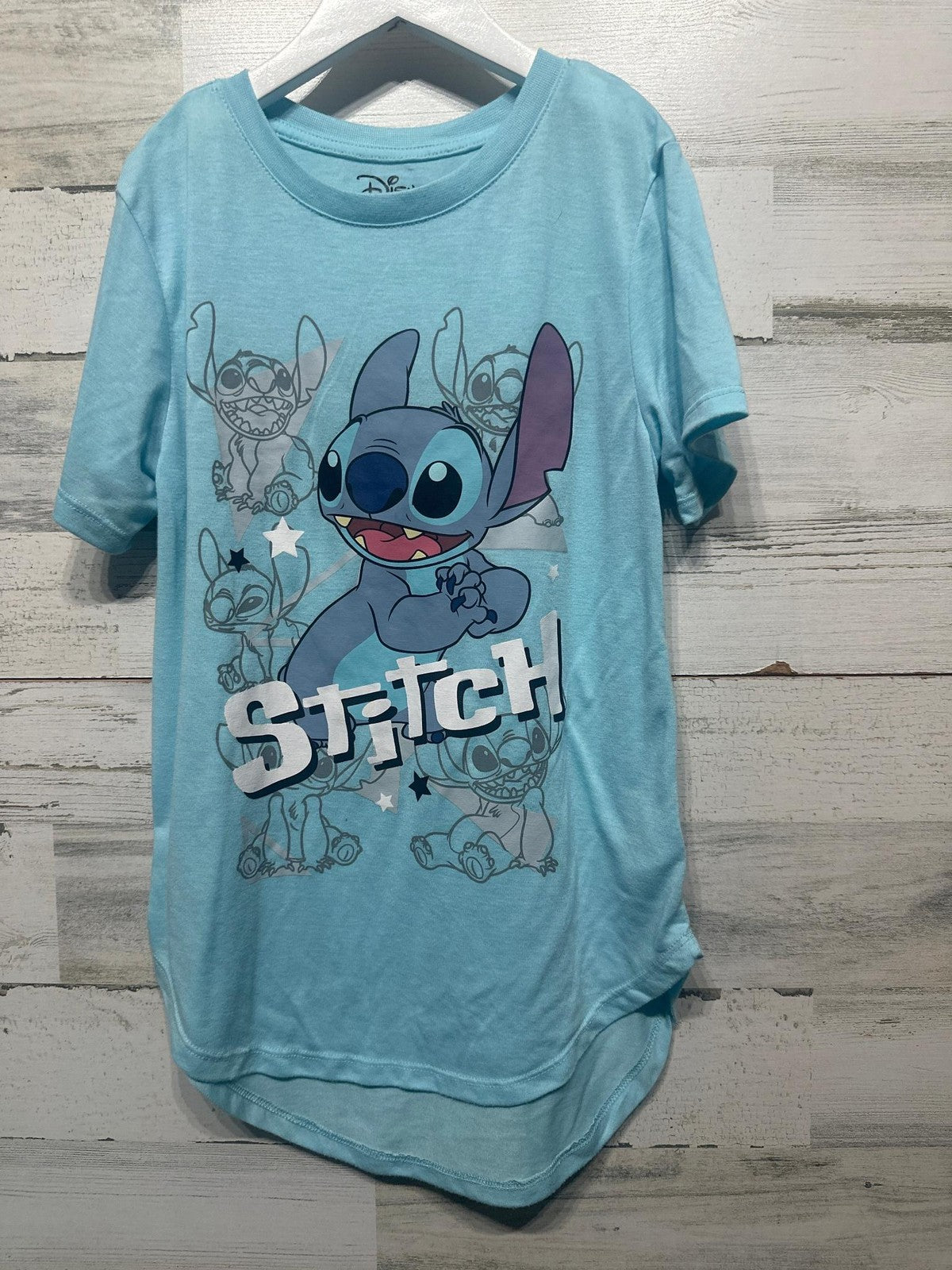 Disney Stitch Graphic Tee Women's Small 3-5 High Low Hem EUC0