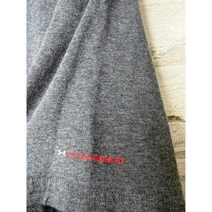 Under Armour V-Neck Shirt Mens 2XL Gray Charged HeatGear Loose EUC4