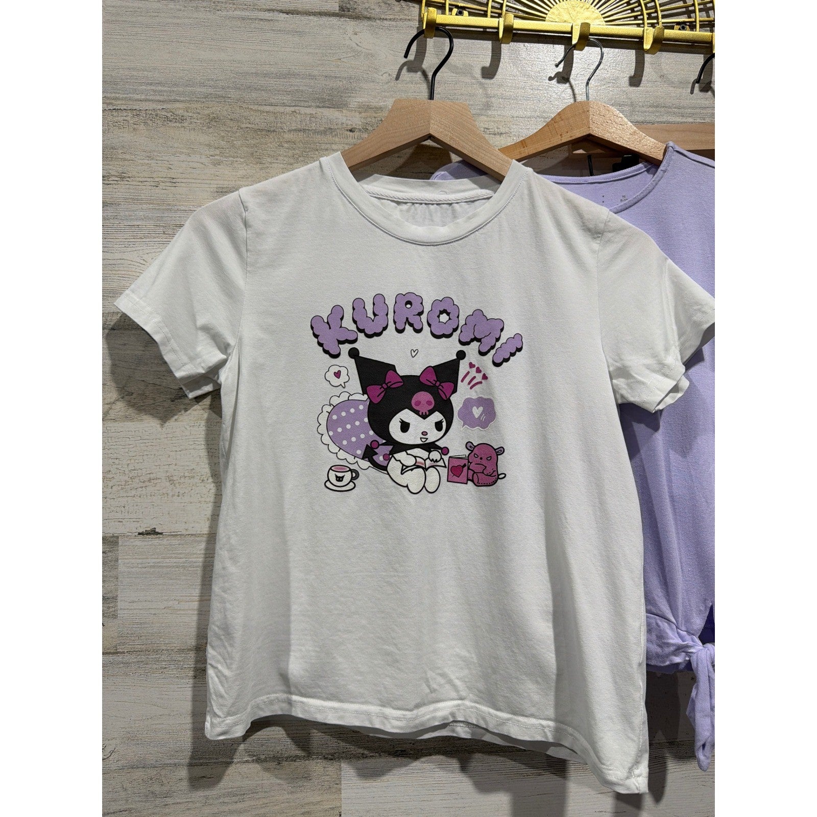 Sanrio Rumi Ryder Skort Shirt Bundle Girls 8-10 Purple White Kuromi Kawaii EUC1