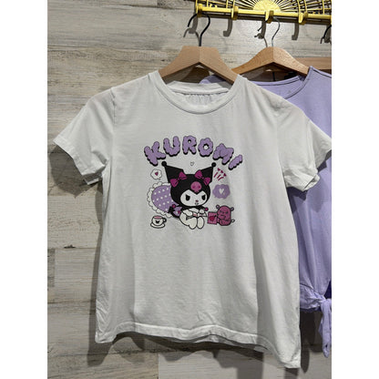 Sanrio Rumi Ryder Skort Shirt Bundle Girls 8-10 Purple White Kuromi Kawaii EUC1