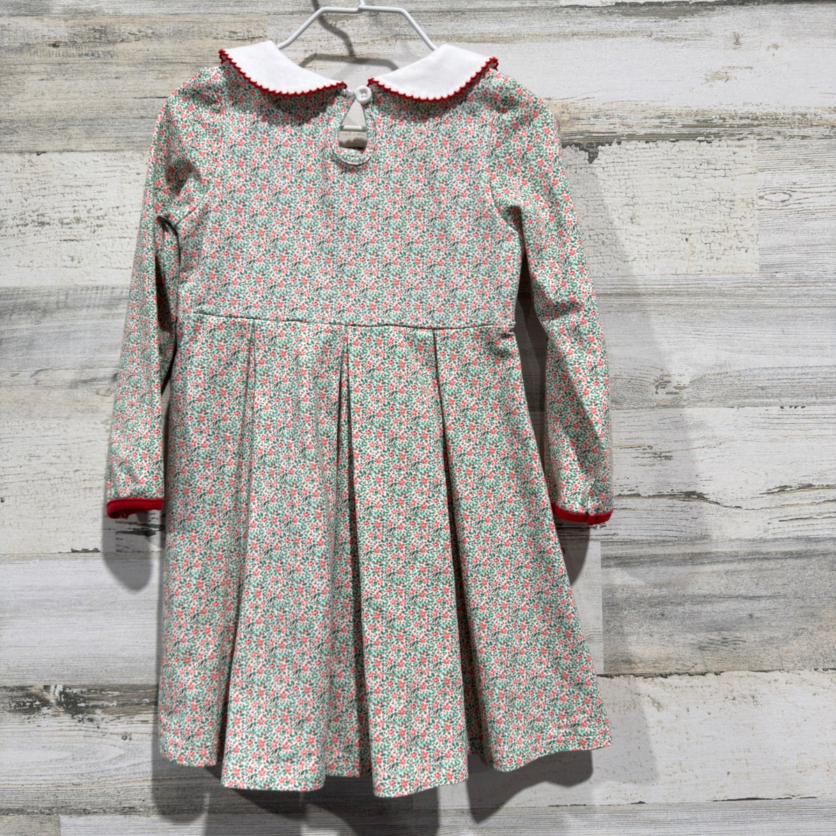 Swoon Baby Dress Girls 4T Red Green Floral Holiday EUC5