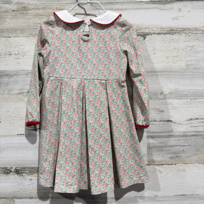 Swoon Baby Dress Girls 4T Red Green Floral Holiday EUC5