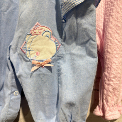 Vintage Romper Bundle Girls 6-9 Months Pink Blue Peach Lace Ruffle Retro GUC3