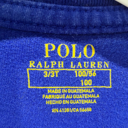 Polo Ralph Lauren T-Shirt Kids 3T Blue Polo Bear Basketball Preppy EUC2