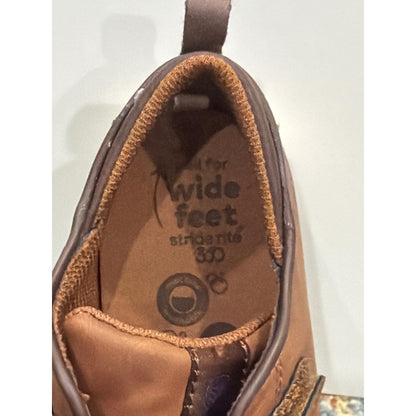 Stride Rite Dress Sneakers Boys 12M Brown Wide Fit Orthopedic Classic EUC7
