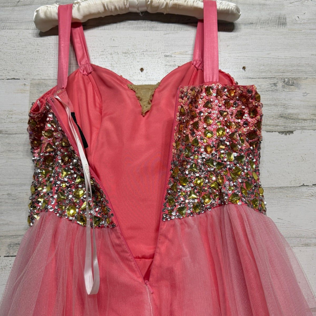 Terani Couture Cocktail Dress Women 10 Pink Sequin Tulle Pageant Glam6