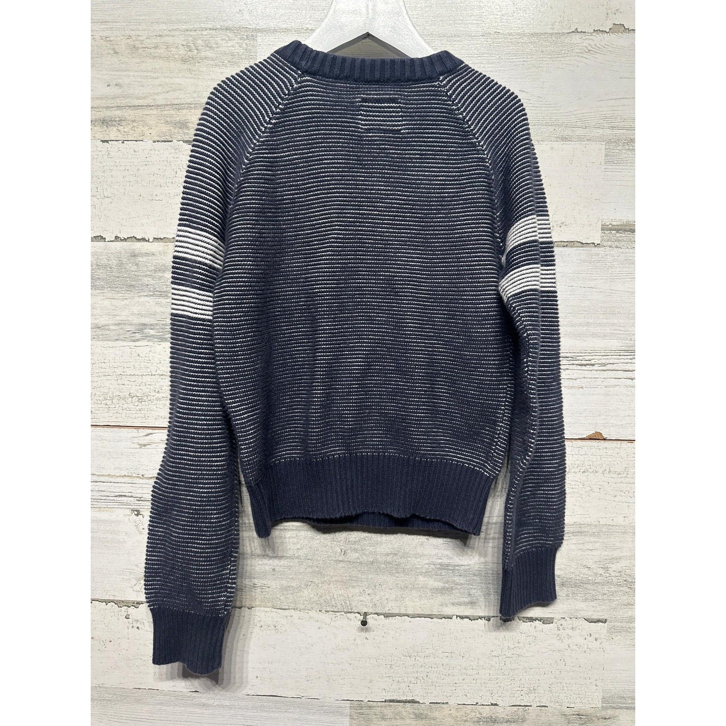 Joe's Jeans Knit Sweater Boys 6 Navy Blue Striped Raglan Pullover EUC2