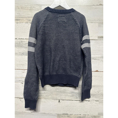 Joe's Jeans Knit Sweater Boys 6 Navy Blue Striped Raglan Pullover EUC2