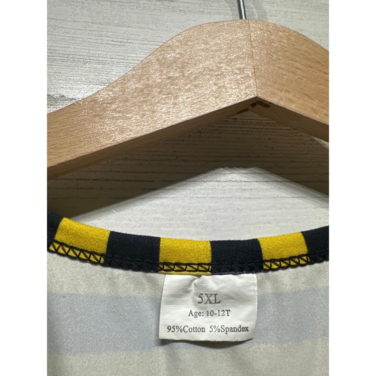 Boutique Bulldogs Tunic Top Girls 10/12 Black Yellow Stripe Polka Dot EUC2