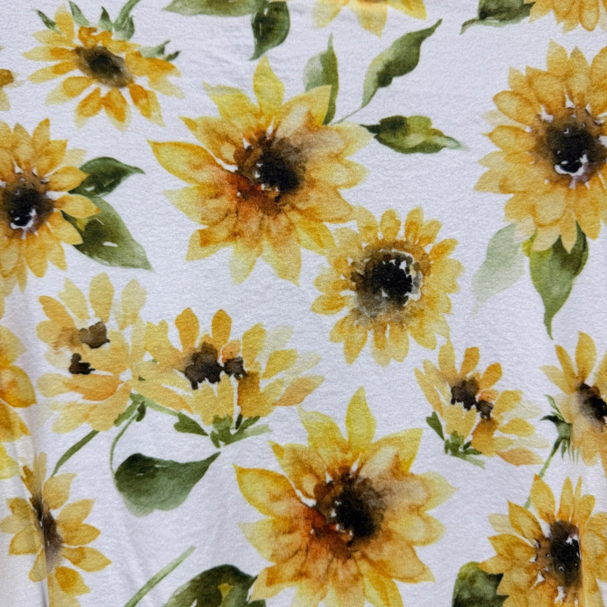 Caden Lane Sunflower Wrap Robe Women One Size White Yellow Floral EUC4