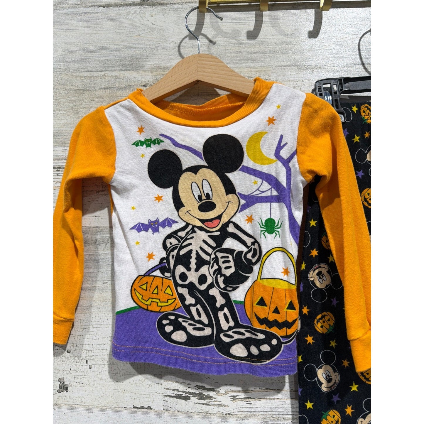 Disney Peanuts Halloween Cotton Pajamas Kids 3T Snoopy Mickey Mouse Bundle4