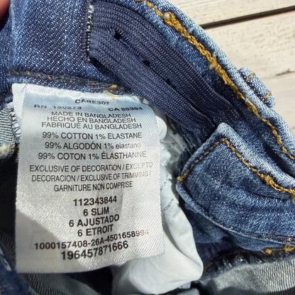 Wrangler Classic Boot Jeans Boys 6 Slim Blue Denim Cotton Stretch Modern EUC5