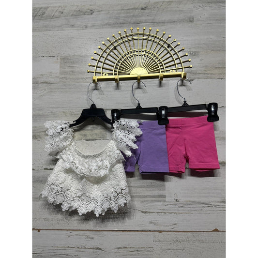Bizzyizzy Ruisita Clothing Lot Girls 3-6M White Pink Purple Lace Boho EUC0