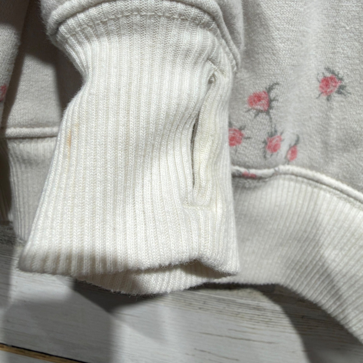 Abercrombie Kids Hoodie Girls 13/14 White Floral Rose Coquette *Flawed2