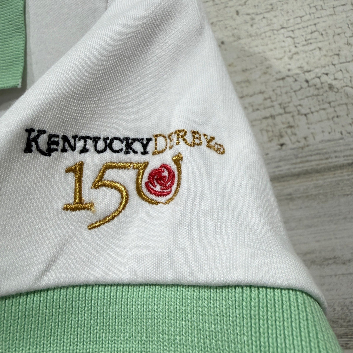 The Beaufort Bonnet Company Kentucky Derby 150 Polo Boys 5 White Pima Flawed*2