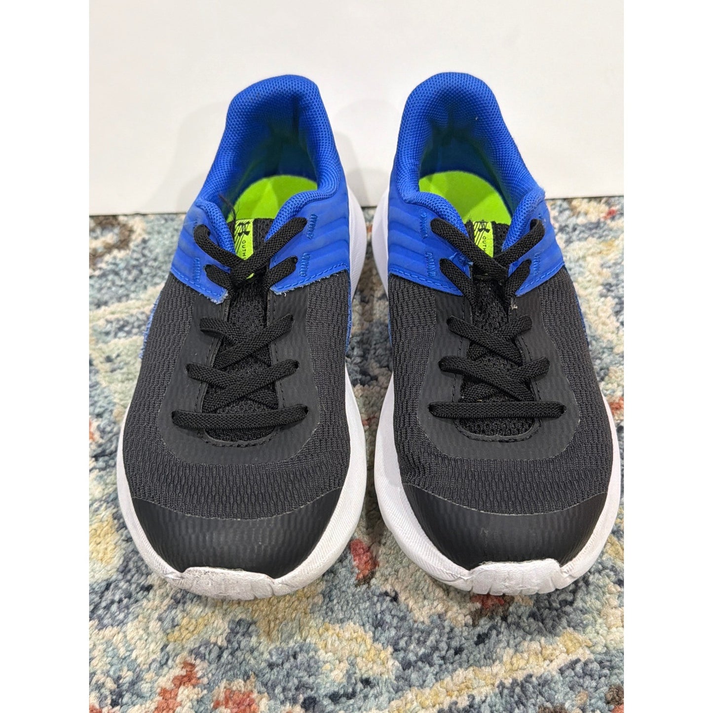 Under Armour Assert 9 Shoes Boys 13K Black Blue Running Sporty EUC1