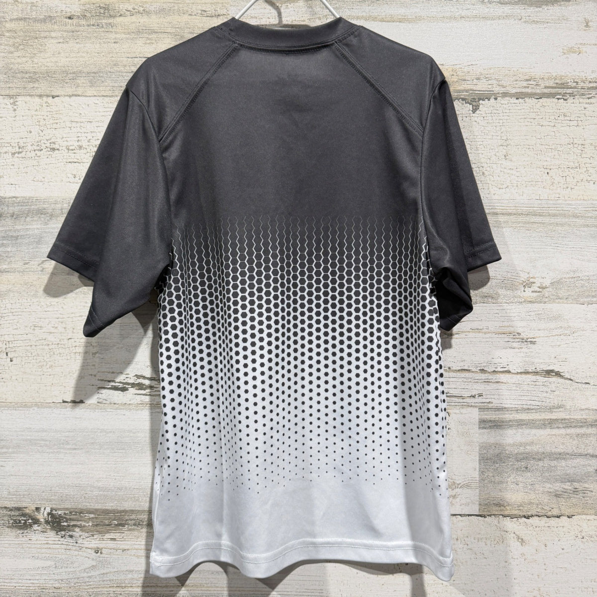 Badger Sport Shirt Youth XS Grey White Hexagon Bulldog Athletic EUC3