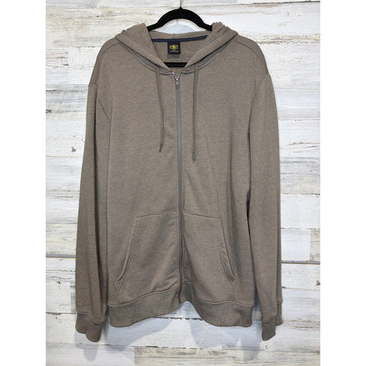 Athletic Works Zip Hoodie Men 2XL Brown Heathered Athleisure Gorpcore EUC0