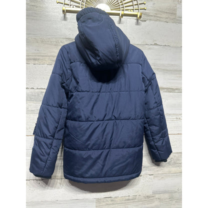 Class Club Boy's Size 6/7 Double Zip Hooded Navy Blue 2 in 1 Puffer Jacket Coat3