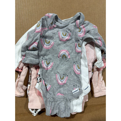 Gerber Onesies Leggings Bundle Girls NB Pink Floral Rainbow Babycore EUC7