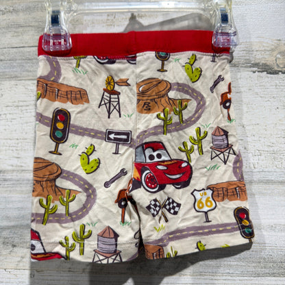 Disney Little Sleepies Cars Pajama Shorts Boys 12-18M Tan Bamboo Pixar EUC1