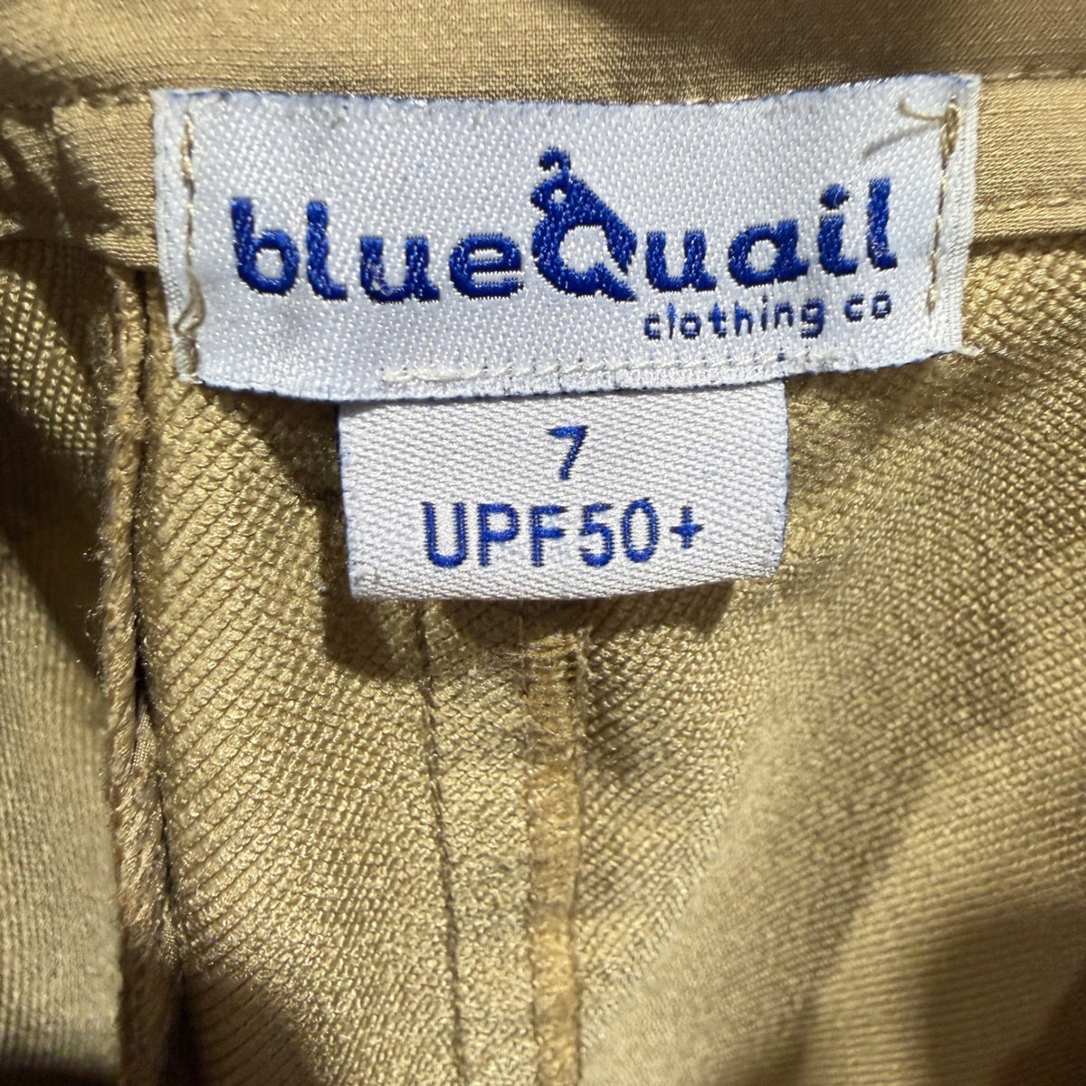 Blue Quail Performance Pants Boys 7 Tan Khaki 100% Polyester Classic Preppy EUC4