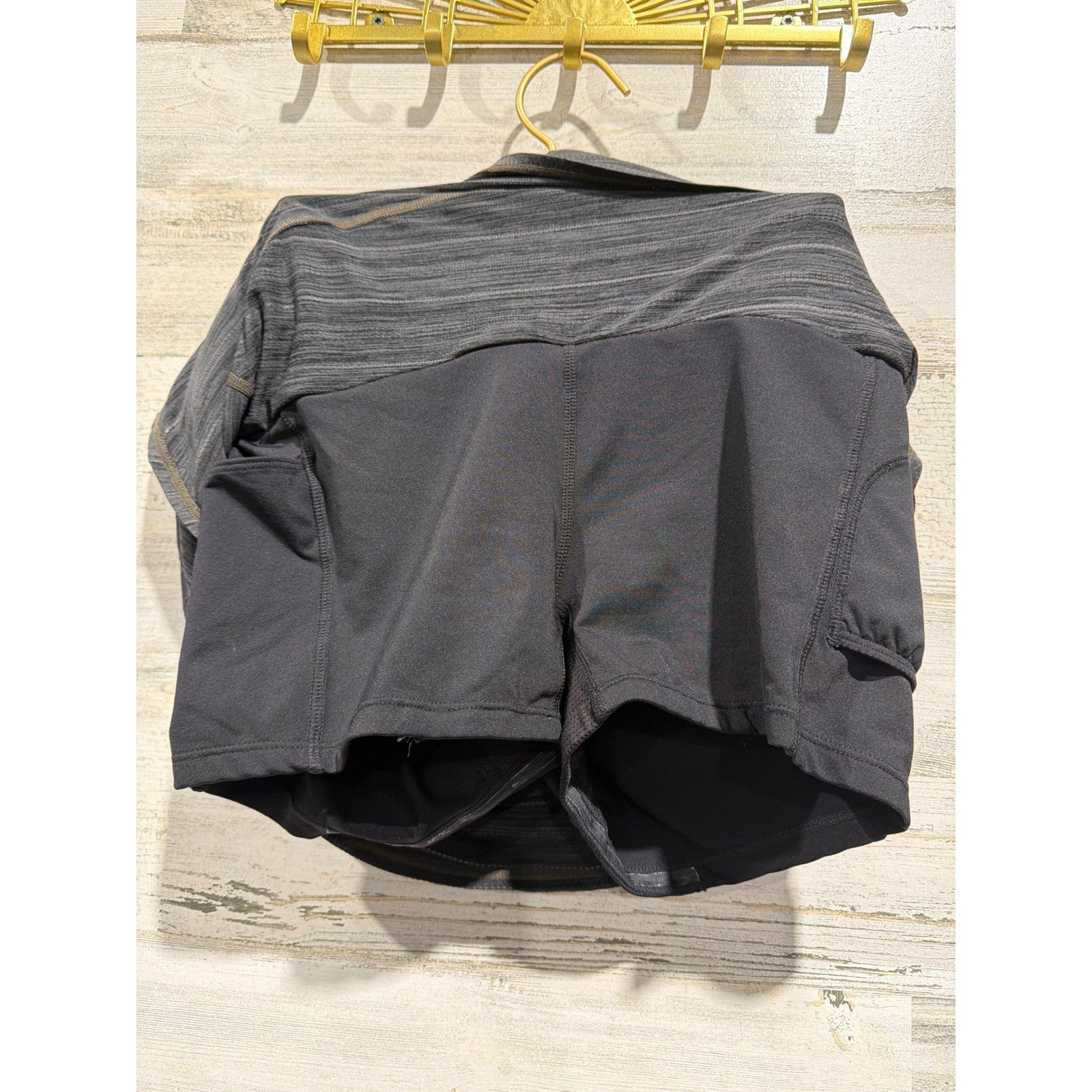 Athleta Skort Women Small Gray Ruffle Tiered Space Dye Activewear EUC3