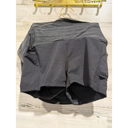 Athleta Skort Women Small Gray Ruffle Tiered Space Dye Activewear EUC3