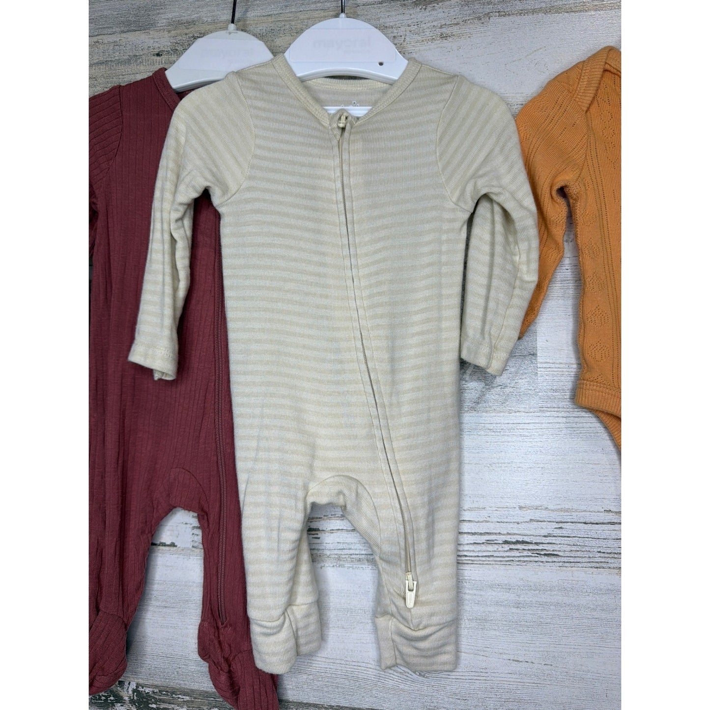 Carter's Snoopy Romper Bodysuit Bundle Boys Newborn Orange Maroon Pumpkin Fall2