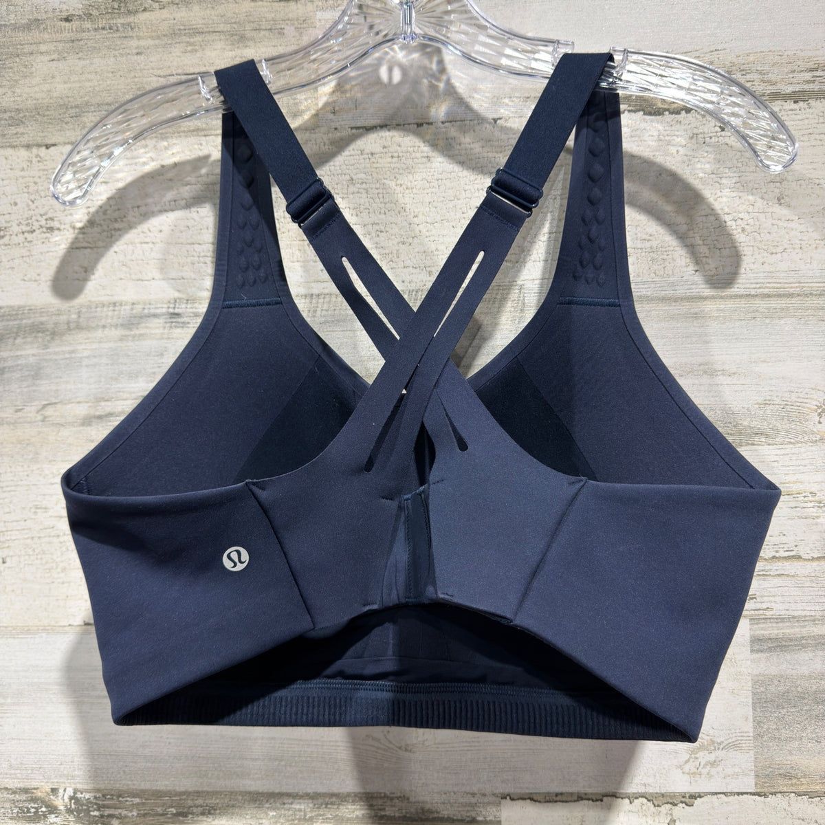 Lululemon AirSupport High-Support Bra 36DD Navy Blue Nylon Performance EUC2