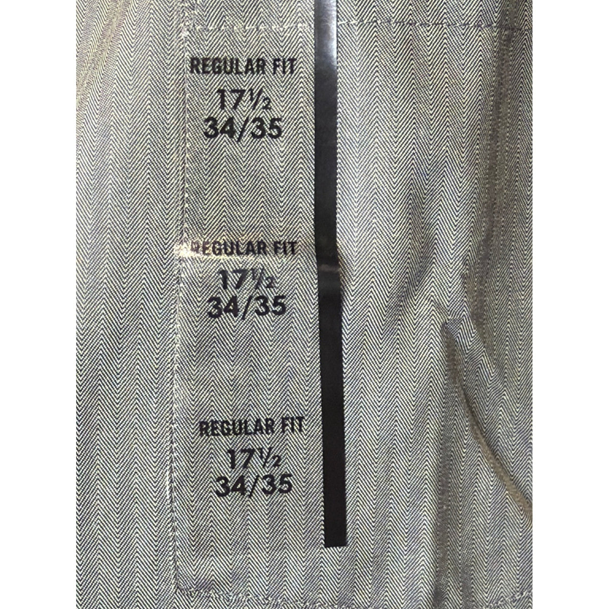 Van Heusen Dress Shirt Men 17.5 34/35 Grey Royal Herringbone Business Core NWT2