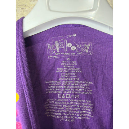 Lalaloopsy Graphic T-Shirt Girls 5 Purple Side Cinch Ruched Kidcore3