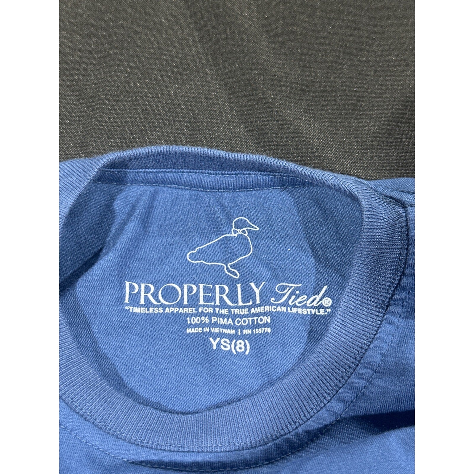 Properly Tied Graphic T-Shirt Boys Size 8 Blue Campfire Forest EUC3