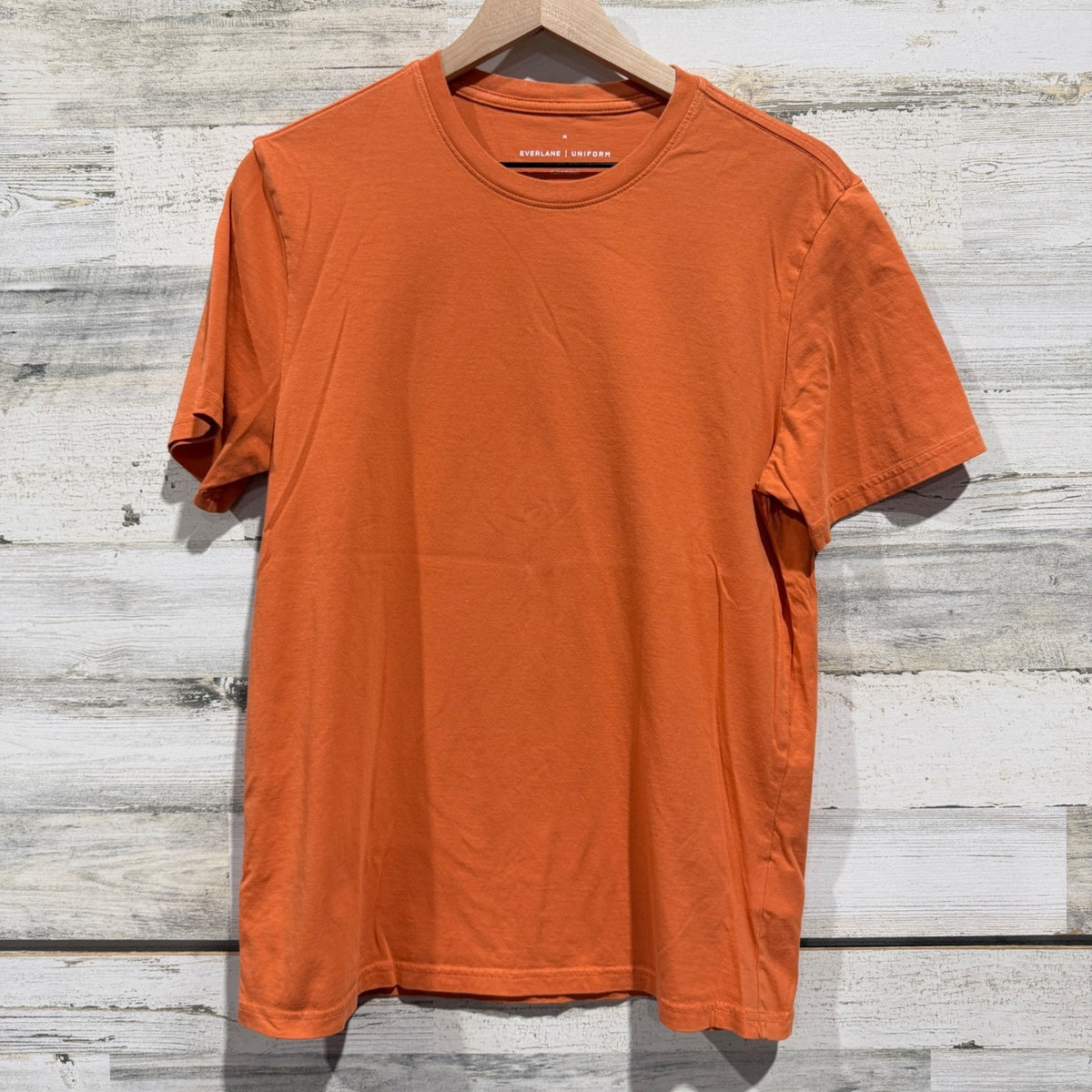 Everlane Uniform Organic Cotton Crew T-Shirt Mens Medium Orange Solid Basic EUC0